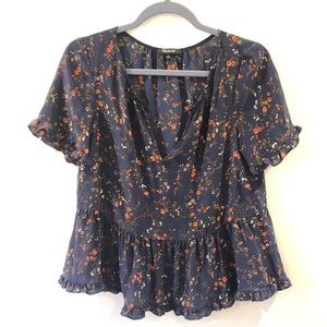MadeWell Floral Peplum Blouse